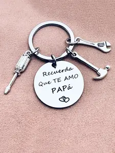 1pc Gift Stainless Steel Keychain for Dad, Car Key Chain, Remember I Love You Dad, Father'S Day Gift for Dad, Birthday Gift, Thanksgiving Gift, Christmas Gift, Suitable for Men