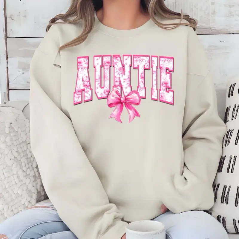 Auntie  T-Shirt or Crewneck Sweatshirt love casual comfortable super soft relaxed fit unisex Sizing womenswear Streetwear Long Sleeve Top