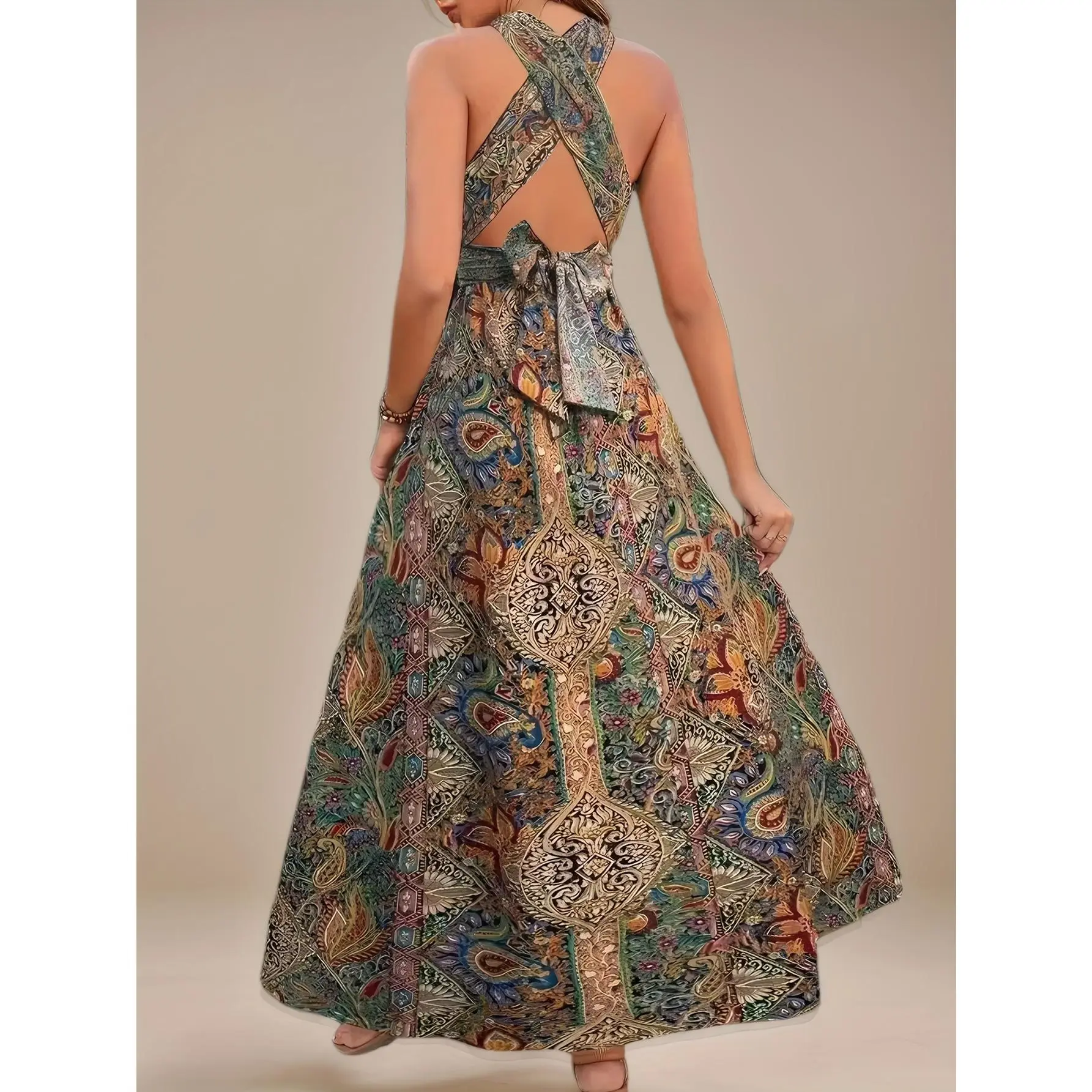 blue jean halter dress Louise Halter Denim Dress Large main image 0