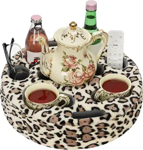 Couch Cup Holder Pillow - Cup Glass Cozy Pillow | Couch  Sofa Bed Buddy Holds Drinks, Snacks, Remote, Phones, Tablet. Keep Drinks Stand and  Spills for , Park, Beach (LeopardYellow)