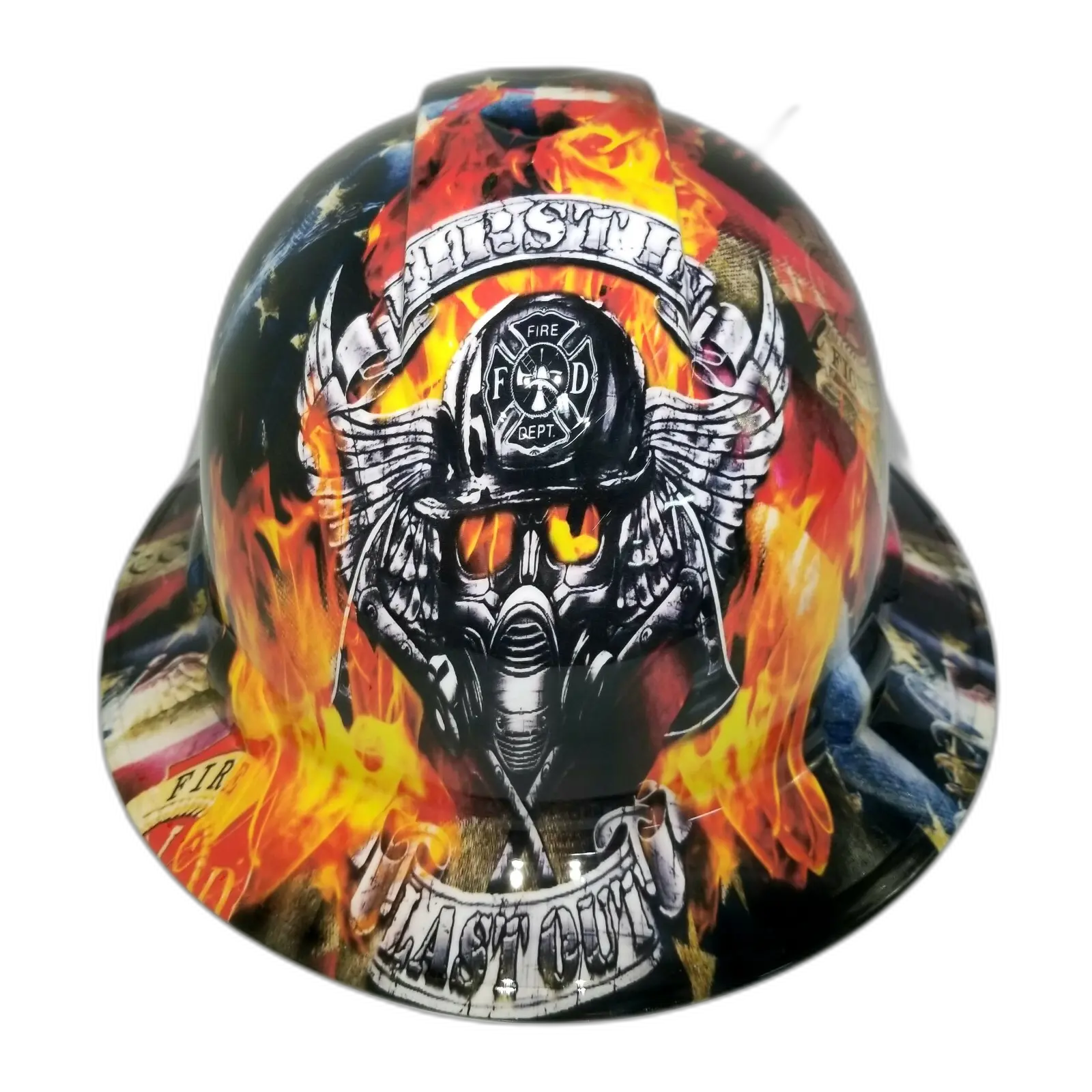 Firefighter Maltese Cross - Custom Hydro Dipped Full Brim Hard Hat