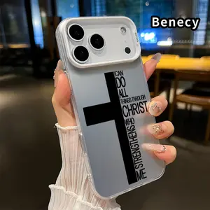 Trendy Letter Cross Pattern Phone Case for iPhone17 Pro Max 17 Air Shockproof Non Slip Military-Grade Protection Slim Cover Cellphone Protective