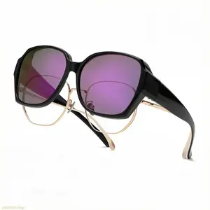 2026 Trendy Oversized Fit Over Sunglasses for Men And Women, Polarized UV400 Anti Glare Eyewear with Geometric Frame, Lightweight Flexible Structure, Easily Worn Over Prescription Glasses for Driving, Outdoor Movement And Daily Life