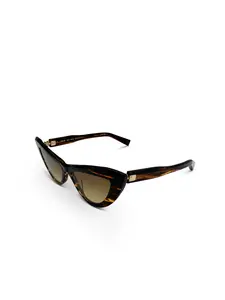 Balmain Jolie Cat-Eye Sunglasses Vintage Glamour Tortoiseshell Acetate with Gold Logo & Brown Gradient Lenses for Women