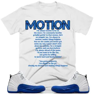 Motion Shirt to Match Jordan 12 Blueberry Jordan 12 Game Royal