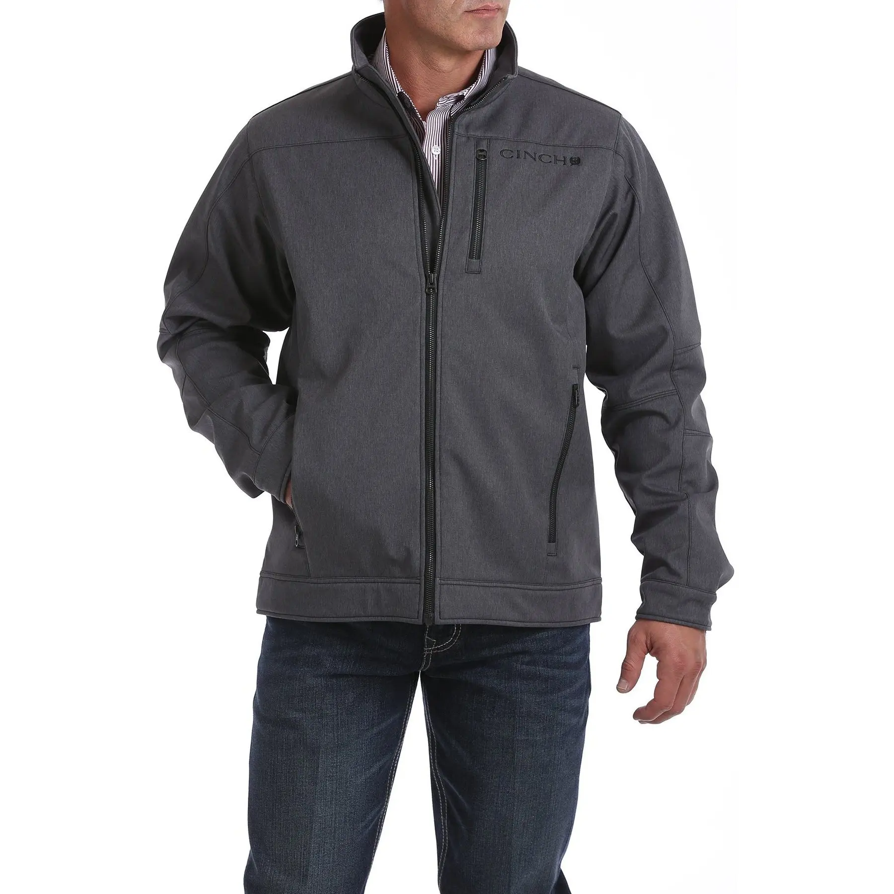 CINCH – Mens Textured Bonded Jacket -  Gray