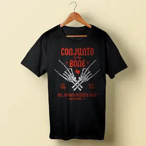 Del Bravo Record Shop Conjunto To The Bone (Black) T-Shirt DLB MERCH