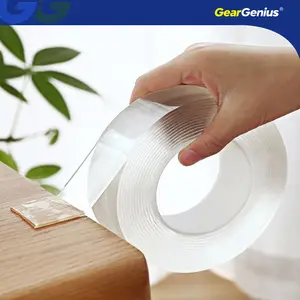 Nano Double Sided Tape Heavy Duty, 9.85ft/Roll Removable & Washable, Holds 2.2lb! Wall/Car/Home/ Posters/Crafts/Packaging/for home/ Office/ School，Mounting Strips, No Residue Clear Adhesive High Strength Glue Invisible Waterproof Sealant