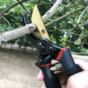 Ultra Sharp Japanese Steel Pruning Shears - Cuts 3X Easier, Weak Hand Arthritis Clippers, Rust-Resistant Titanium Coated Pruner, Effortlessly Cuts