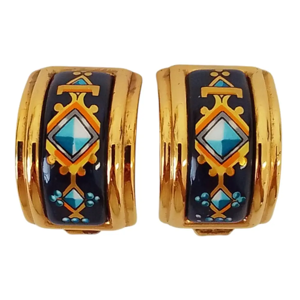 Pre-owned HERMÈS Ceramic Small Leather Goods Hermes Email Earrings