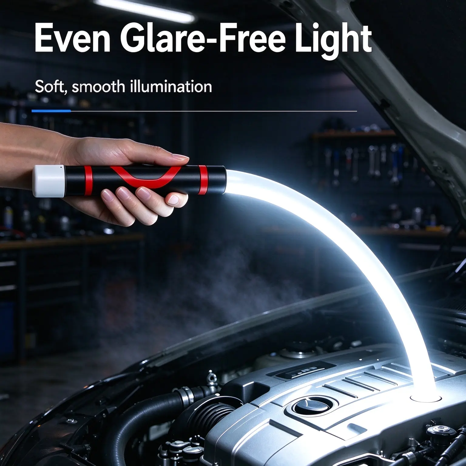 29in Portable Bendable LED Flashlight Stick, Rechargeable High Lumen Hands-Free Flexible Work Light, Handy Car Accessory and Mechanic Inspection Tool, Great for Car Repair, Garage Work, Camping and Hard-to-Reach Narrow Space Lighting