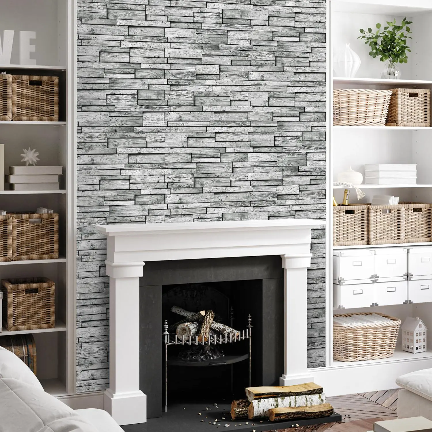 Wood Grain Tile Sticker, 12/24pcs Self-adhesive Detachable Removable Decorative Backsplash Kitchen Oil Resistant  Waterproof Wall Sticker, Home Decoration Supplies, Self Adhesive Film, Decoration Items for Kitchen Bathroom Dormitory Dining Room