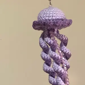 Crochet jellyfish keychain