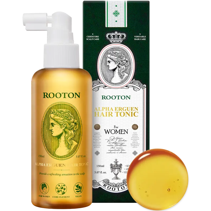 [ROOTON Official Store] Alpha Erguen Hair Tonic 5.07 fl.oz (150ml) – Women Vegan Formula for Anti Hair Loss, Scalp Cooling Relief, Elasticity, Dandruff & Itch Control with Clinically Proven RT-Complex