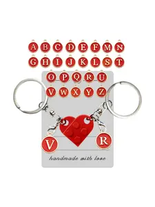 Heart Block Letter Keychains Set, DIY Keychains for Men and Women, Perfect Gift for Birthdays, Colleagues, Couples, Anniversaries