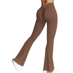 Wild V-Back Wrinkled Yoga Pants | High-Waist Slim Narrow-Leg Pants | Fitness & Yoga Special Training Pants