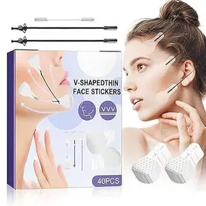 40PCS Instant Face Tape Solution Kinesiology Tape for Face and Sensitive Skin, Premium Face Lifting Tape,Face Toning Belts Anti Wrinkle Patches Anti Freeze Stickers Neck Lift Tape Unisex For Firming and Tightening Skin