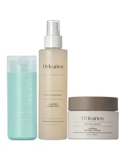 [OCLEARIEN] Cleared Enzyme Cleanser + Layered Toner Mist + Layered Natural Cream Set