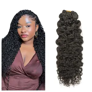 Lockbraids Water Deep Wave Crochet Human Hair for Miracle Knots & Mini Twists Feather Crochet Human Hair for Boho Braids Knotless Pre-separated,50strands/60g for each Bundle,Full Head 4 to 5 Bundles Recommended #Tiktokshop #Miracleknots #Protectivestyles