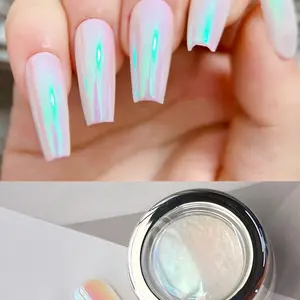 Aurora Color Changing Nail Powder, Neon DIY Nail Art Decor, Optical Illusion Nail Powder, 0.3g Piece, Manicure Supplies
