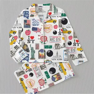 New York City Pajamas Set, I love NY Pajamas , New York Satin Pajamas, New York Girls Trip Set, New York Trip Shirt, New York Gifts, NYC Theme Gifts, Gift For Her