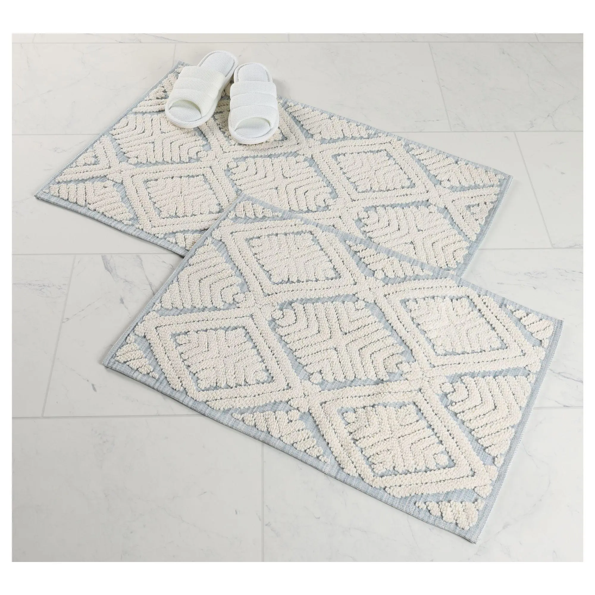 Superior 2-Piece Ceton Geometric Bath Rug Set,Large