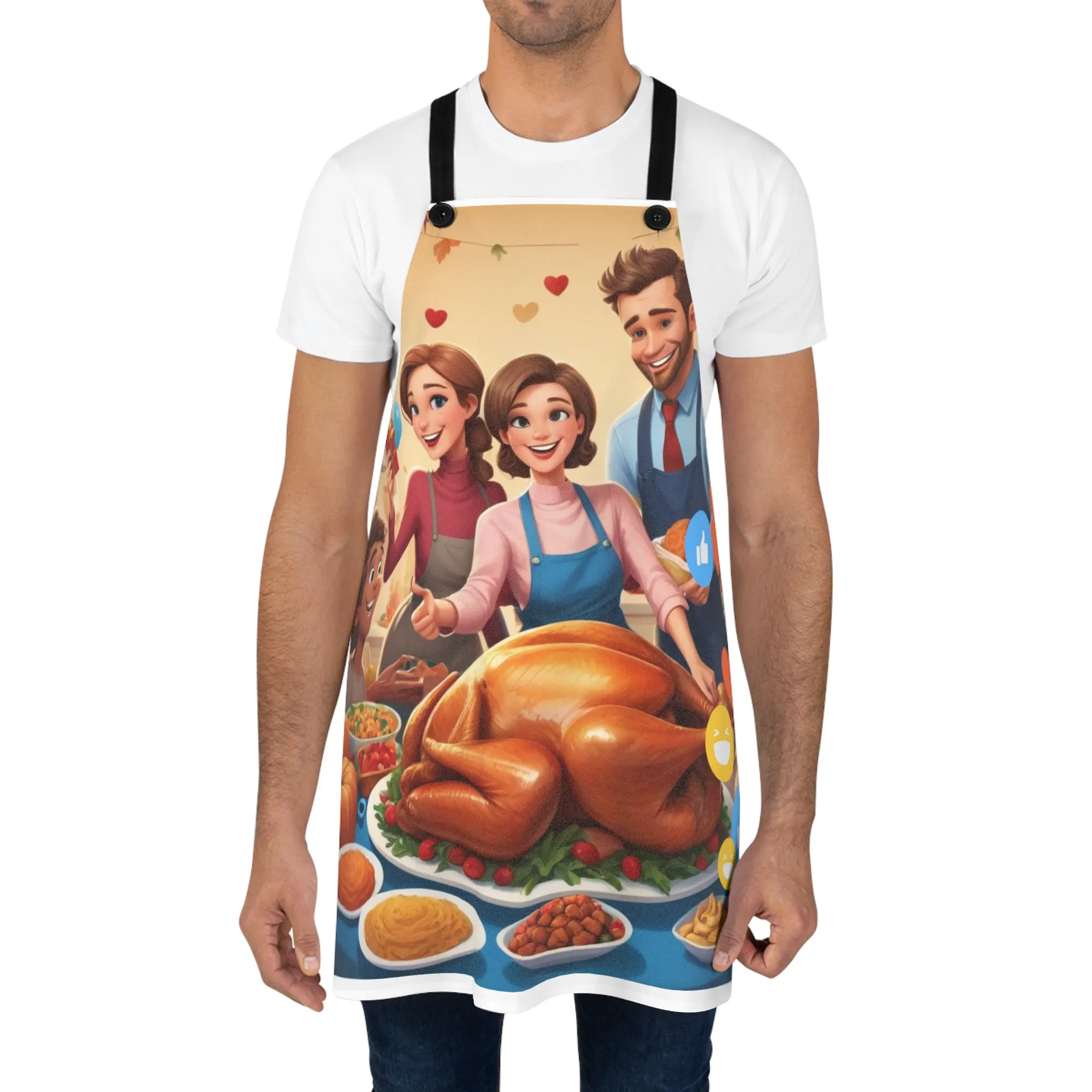 Thanksgiving Apron, Turkey Cooking Apron, Fall Harvest Kitchen Apron, Grateful Hostess Gift, Holiday Chef Apron chef apron