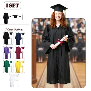 Graduation Gown Set for Men and Women, Unisex Tassel Bachelor Gown, High School/university Ceremony Dress, Religious Costume, Cosplay (7 Colors)