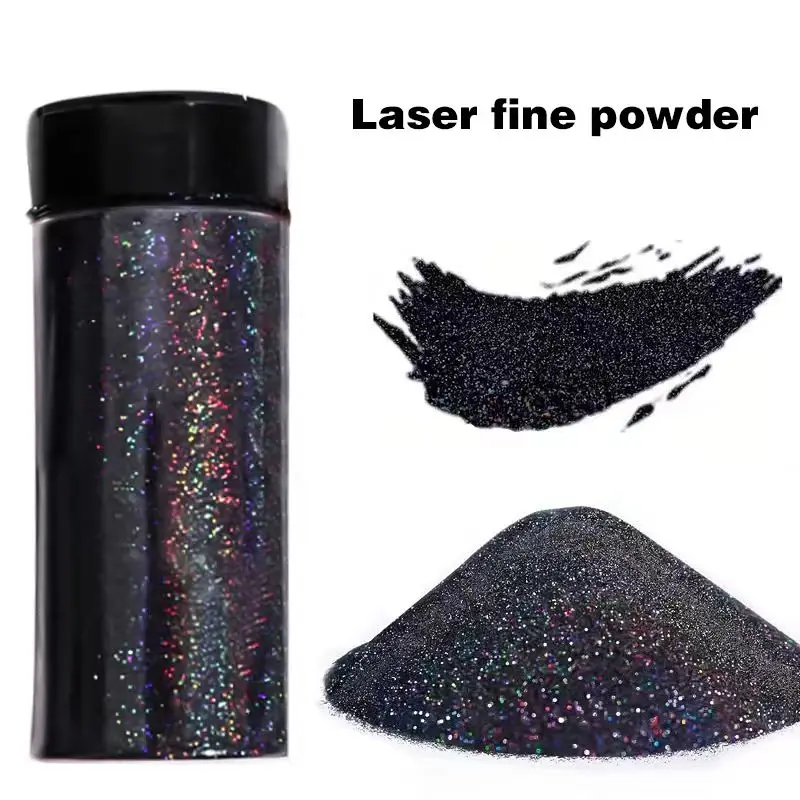 Holographic ultra-fine black glitter powder, portable ultra-fine glitter powder, rainbow creativity, colorful suitable for resin art, Creative projects, used for handmade production, handicrafts, festival decoration, painting decoration, DIY Nails Art