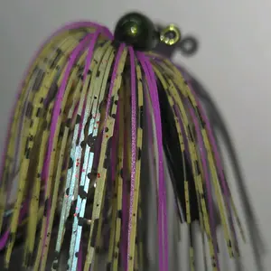 #0272 3/8 oz Weedless Football Bass Jig in Chameleon Watermelon Candy