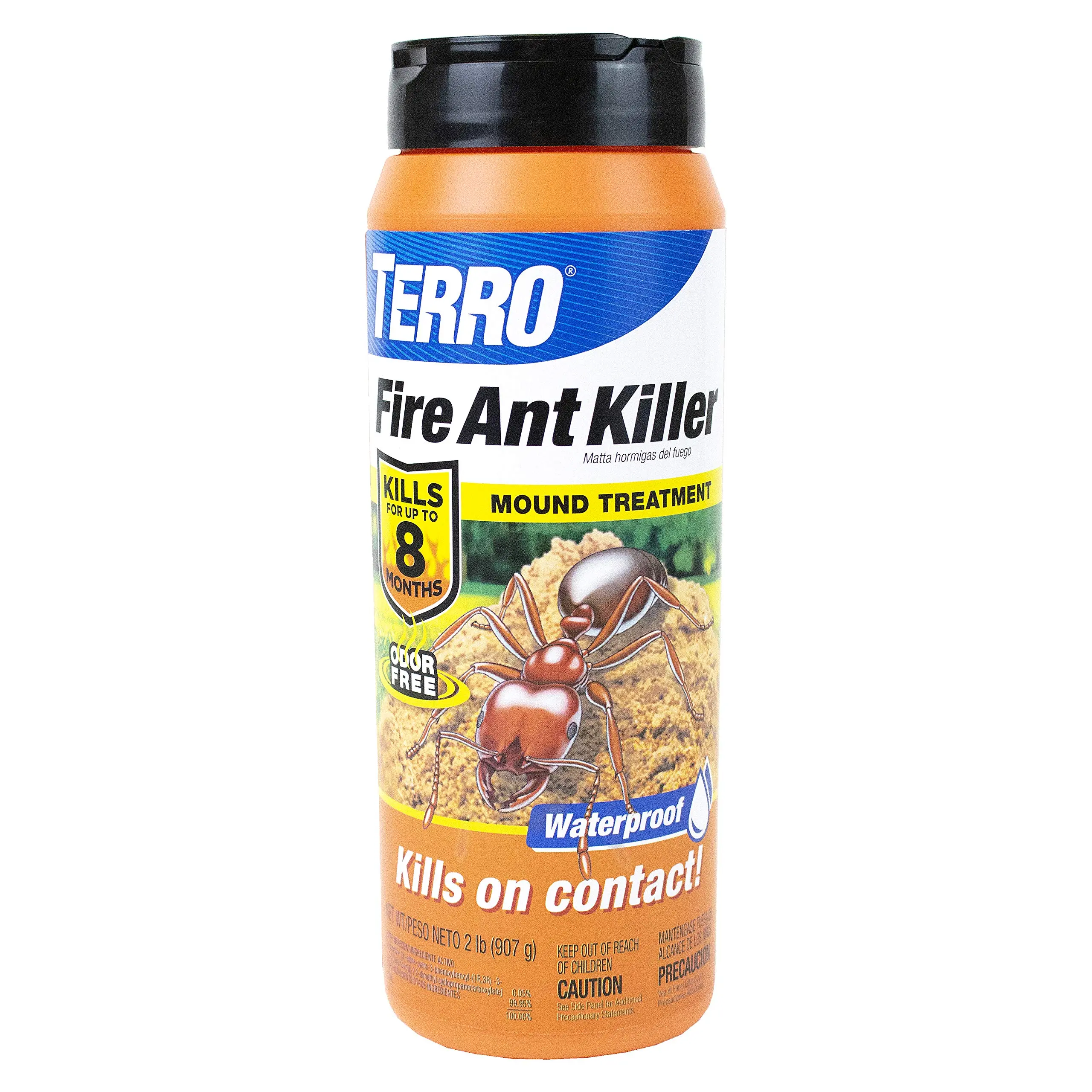 2 lb Container Waterproof Fire Ant Killer Granules, Ready-to-Use Outdoor Mound Treatment, Fast Contact Control, Up to 8 Months of Protection