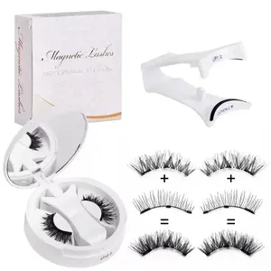 Quantum Magnetic 3D False Eyelashes Set, Fine Natural Look, Includes Lash Curler, Reusable Strong Magnet, DIY Trimming Possible, Soft Magnetic Eyelashes