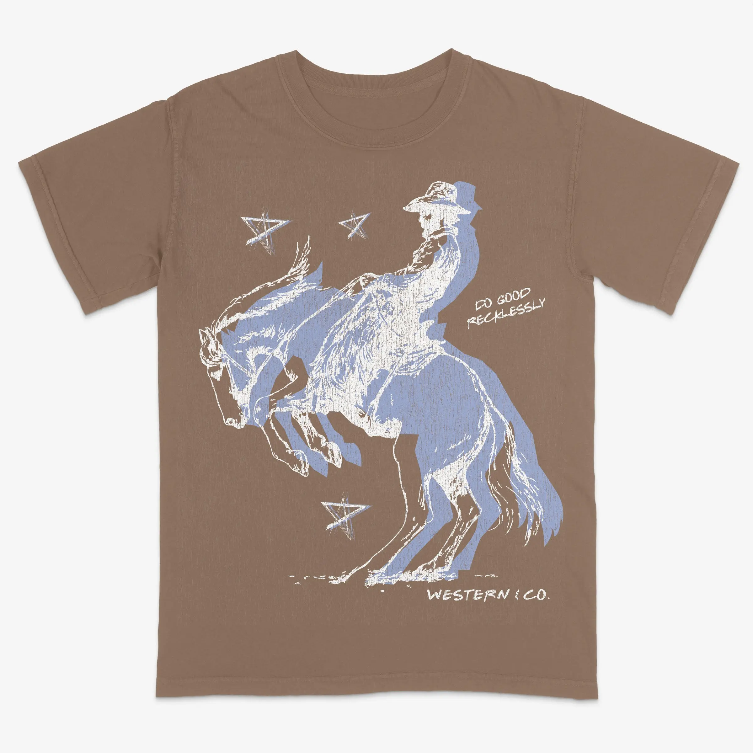 Men's Unisex Cotton Short-Sleeve Graphic T-Shirt, Horse-Print Do Good Recklessly Tee