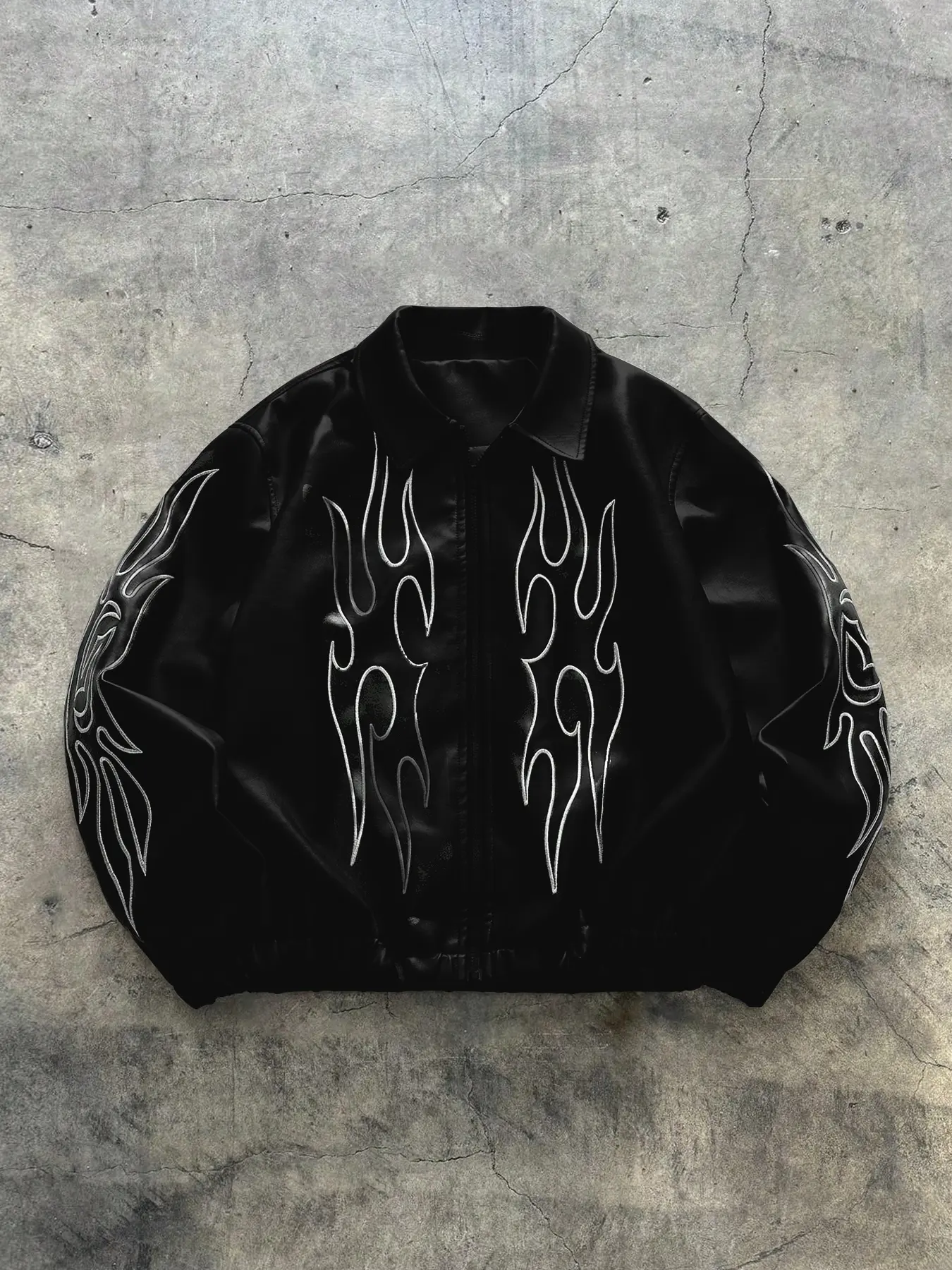 Men's Flame Print Loose Fit Zipper Jacket, Streetwear Sports Stylish Top For Fall & Winter, Men's Fall Outfits For Outdoors