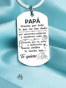 Letter Pattern Personalized Keychain, Stainless Steel Keychain for Men & Women, Fashion Accessories for Daily Use, Perfect Gift for Mom & Dad