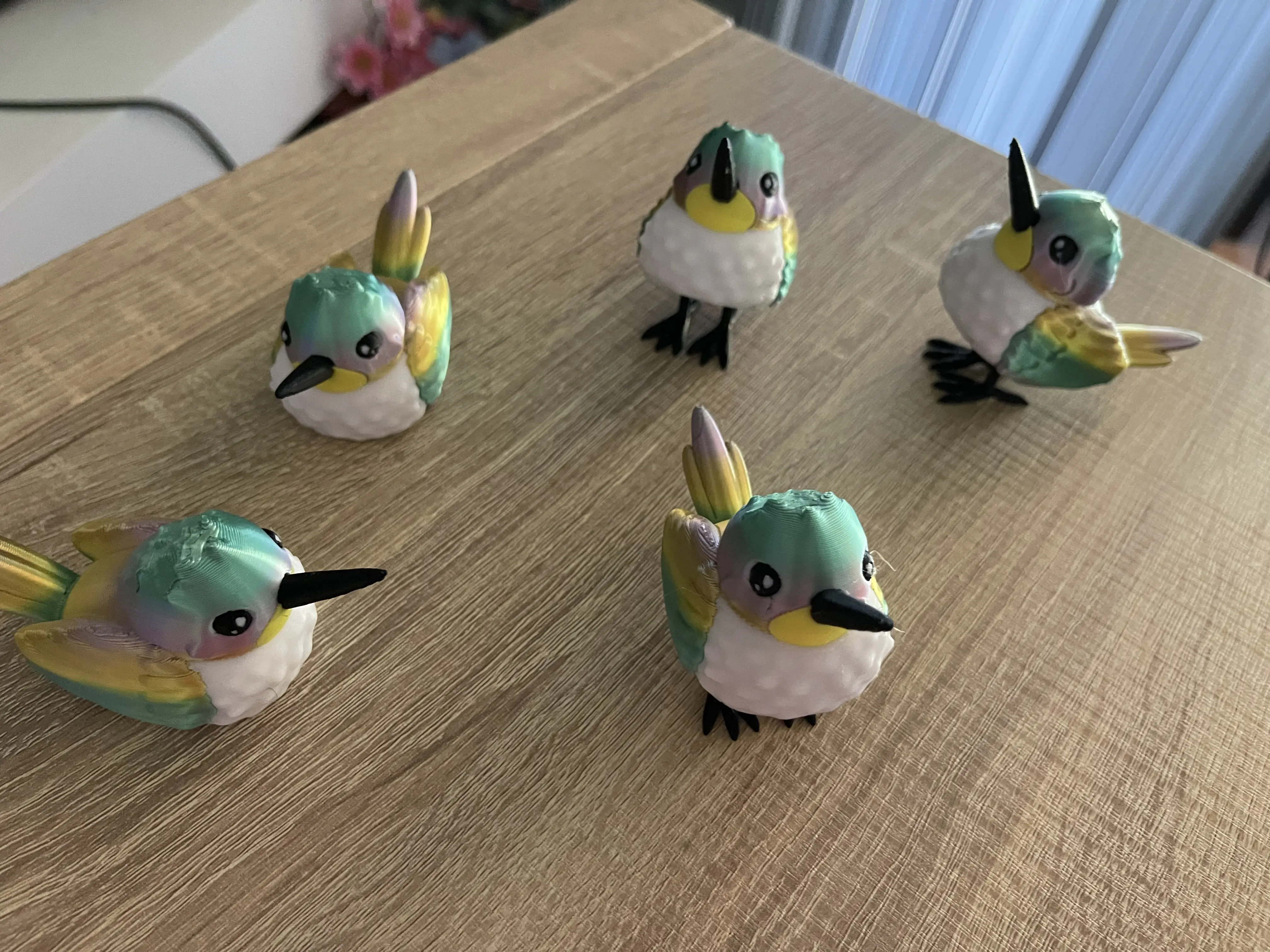 3D Printed Hummingbird with Articulated Feet USA Made, PLA Figurine Statue