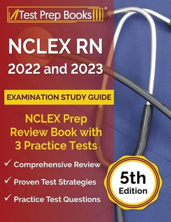 USED Book - NCLEX RN 2022 and 2023 Examination Study Guide: NCLEX Prep Review Book with 3 Practice Tests [5th Edition] by Rueda, Joshua (Paperback) - english