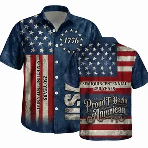 Vintage USA Birthday  250th Anniversary Hawaiian Shirt, America 250 Button Shirt, Patriotic Eagle, Statue Of Liberty, 250 Years Of Freedom and Faith Gift 62K