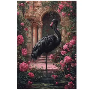 Flamingo Animal DIY Diamond Painting Kit, Round Diamond Cross Stitch Craft Supplies, Bird Pattern Design, Perfect Gift Idea