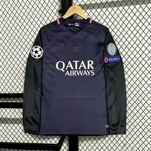 16 17 Away Fan Edition No. 11 Neymar Retro LongSleeve Football Jersey