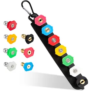 Washer Tips,  Washer Nozzle Tips with Nozzle Holder, Set of 7  Washer Nozzles, 1/4 Inch Quick Connect, 4000 PSI
