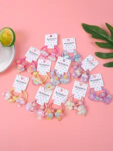 Cute Cartoon Hair Ties for Girls, 12pcs/10pcs Sweet Fresh Ponytail Holders, Daily Use Accessories, Hair Accessories Sets, Perfect Gift for Kids
