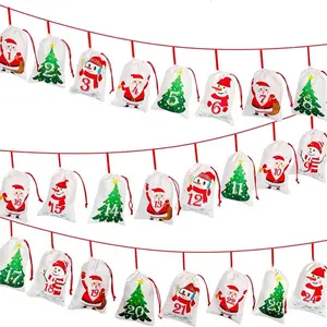 2024 Christmas Makeup Advent Calendar - Festive Surprises in Burlap Gift Bags - Skincare