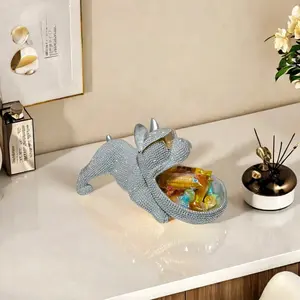 Creative Bull Dog Statue Ornament, Perfect Home Decor for Living Room Office Entryway Corridor Bookshelf Cabinet, Best Gift Choice