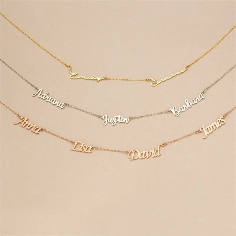 Gold Plated Custom Name Necklace – Personalized Jewelry Gift for Mom, Daughter, Best Friend