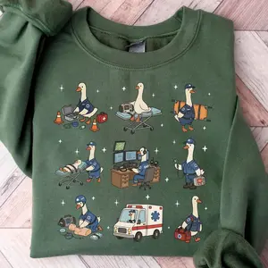 Silly Goose EMT Shirt – Funny Paramedic Gift, EMS First Responder Sweatshirt, Ambulance Medic Comfort Colors, Emergency Worker Meme Tee