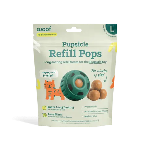 WOOF Pupsicle Refill Pops, Treat Refills for Pupsicle Interactive Dog Toy, Tasty Pops Made with Wholesome Ingredients
