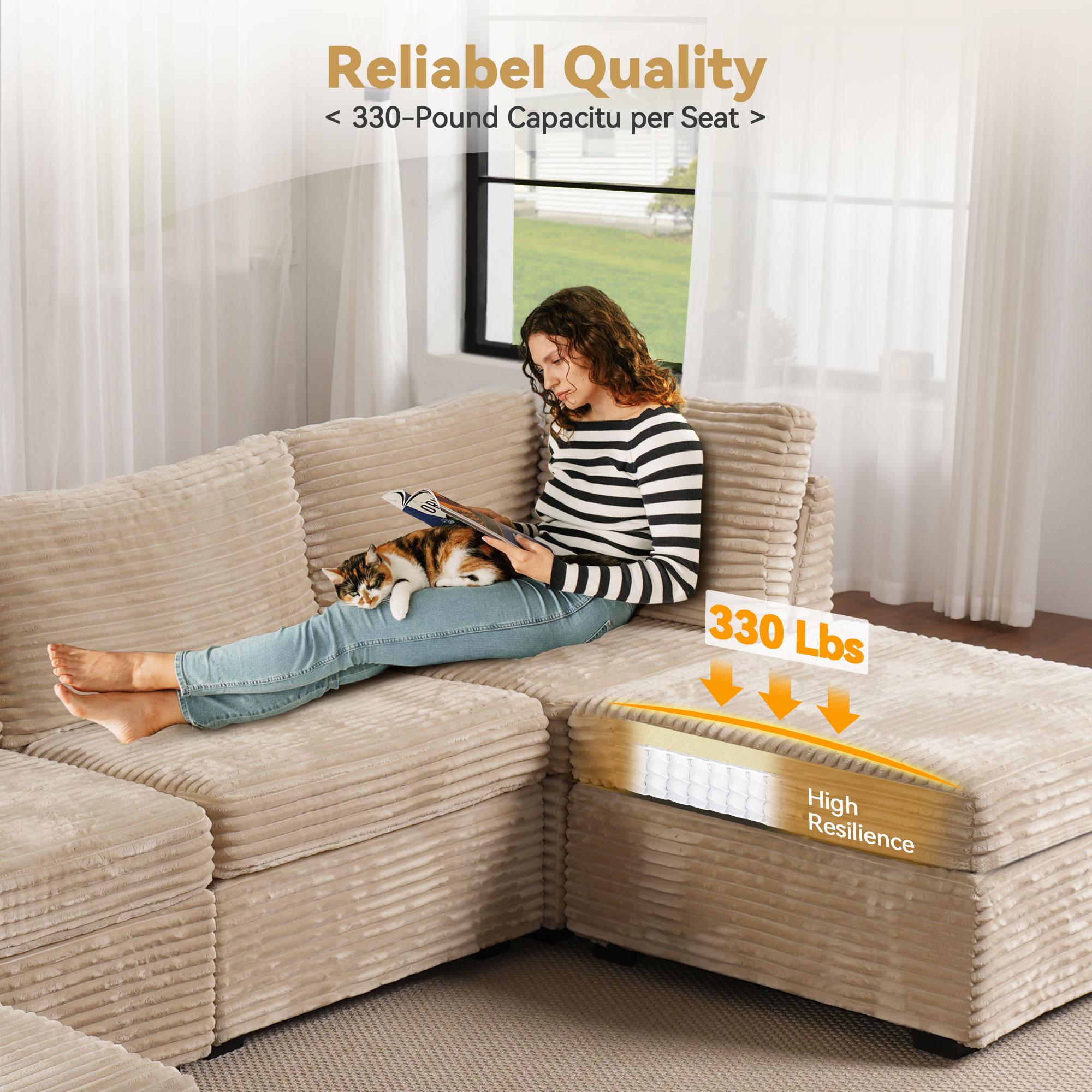 XIZZI 131" U-Shape Modular Sectional Cloud Couch Set with Chaise and Ottoman, Upholstered Modular Cloud Sofa for Living Room Apartment - Easy Assembly Required XIZZI 131" U-Shape Modular Sectional Cloud Couch Set with Chaise and Ottoman, Upholstered Modular Cloud Sofa for Living Room Apartment - Easy Assembly Required