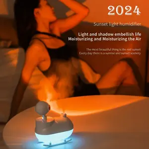 Sunlight Humidifier Aromatherapy Colorful Diffuser, Essential Oil Zen Fragrance Lamp, Rain Cloud Night Light Mushroom Lamp Miniature Desk Fountain