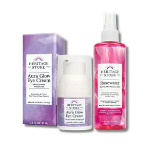 Heritage Store Aura & Mist Beauty Bundle - Aura Glow Eye Cream + Rosewater Mist